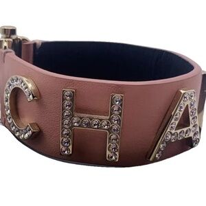 Chanel Pink Leather Bracelet